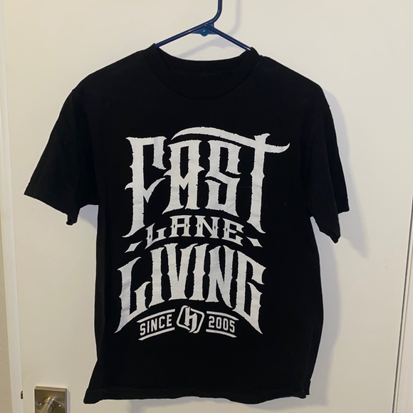 Black and white hostility fast lane living shirt - Picture 1 of 3
